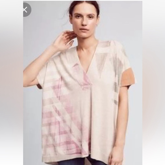 Moth Sweaters - Moth by Anthropologie Los Pocitas Abstract Poncho Knit Pullover Sweater Medium